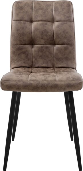 ML-Design zestaw 4 krzeseł do jadalni brązowe krzesło kuchenne pokrycie ze sztucznej skóry krzesło do salonu oparcie tapicerowane krzesło metalowe nogi ergonomiczne krzesła kuchenne