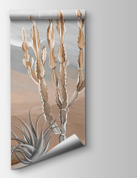 Fototapeta Pustynny krajobraz z kaktusami i palmami, Fototapety 3d, Popularne Fototapety, u96444 - Tapeko.pl