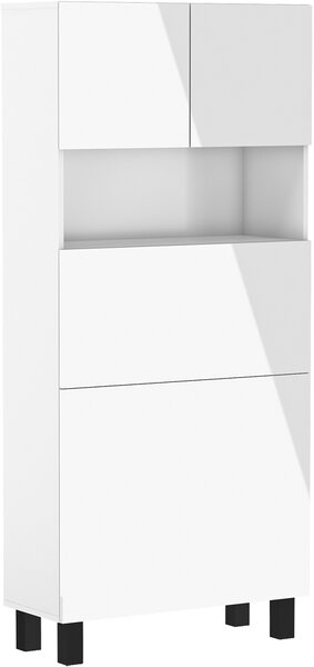 Meblościanka ze składanym biurkiem biały połysk - Klever