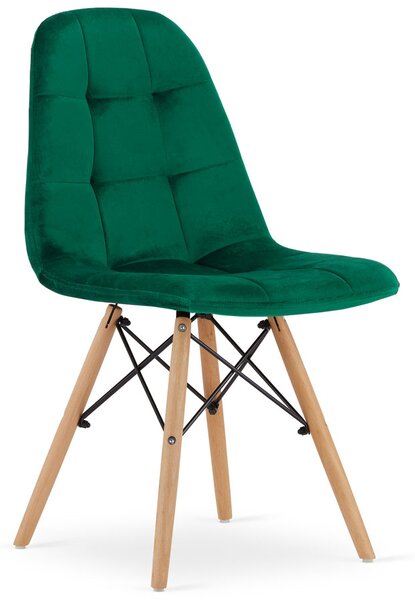 Zielone welurowe krzesło tapicerowane - Zipro 3X
